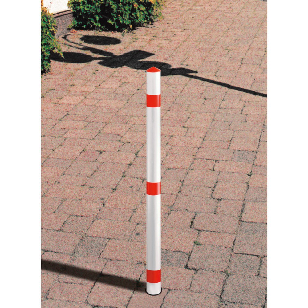 Produktabbildung: URBANUS Sperrpfosten aus Aluminium, Rundrohr Ø 60 mm zum Aufdübeln, rot