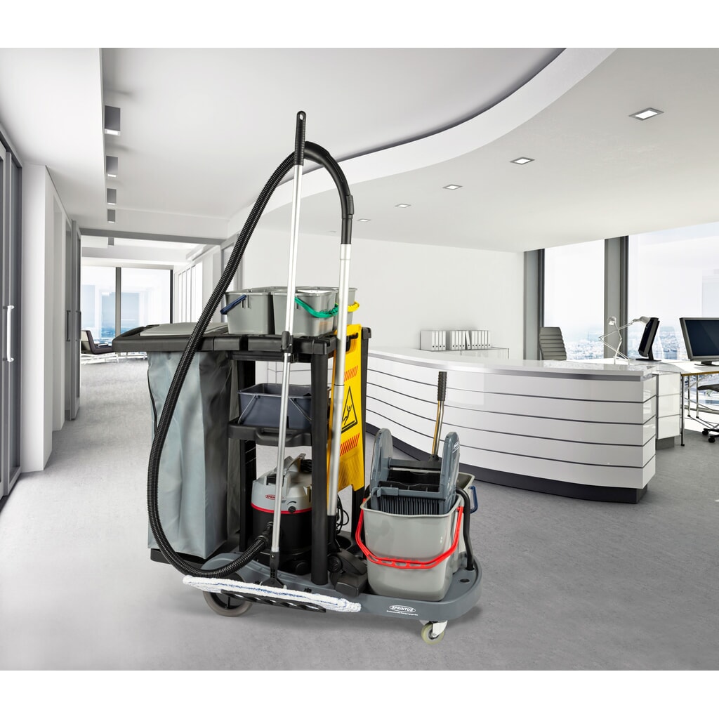 Produktabbildung Nr. 7: SPRiNTUS  Servicewagen Set 2, Eimer 2x 17 Liter + 4x 4 Liter, Wischmopp mit Premium-Mopp 500 mm