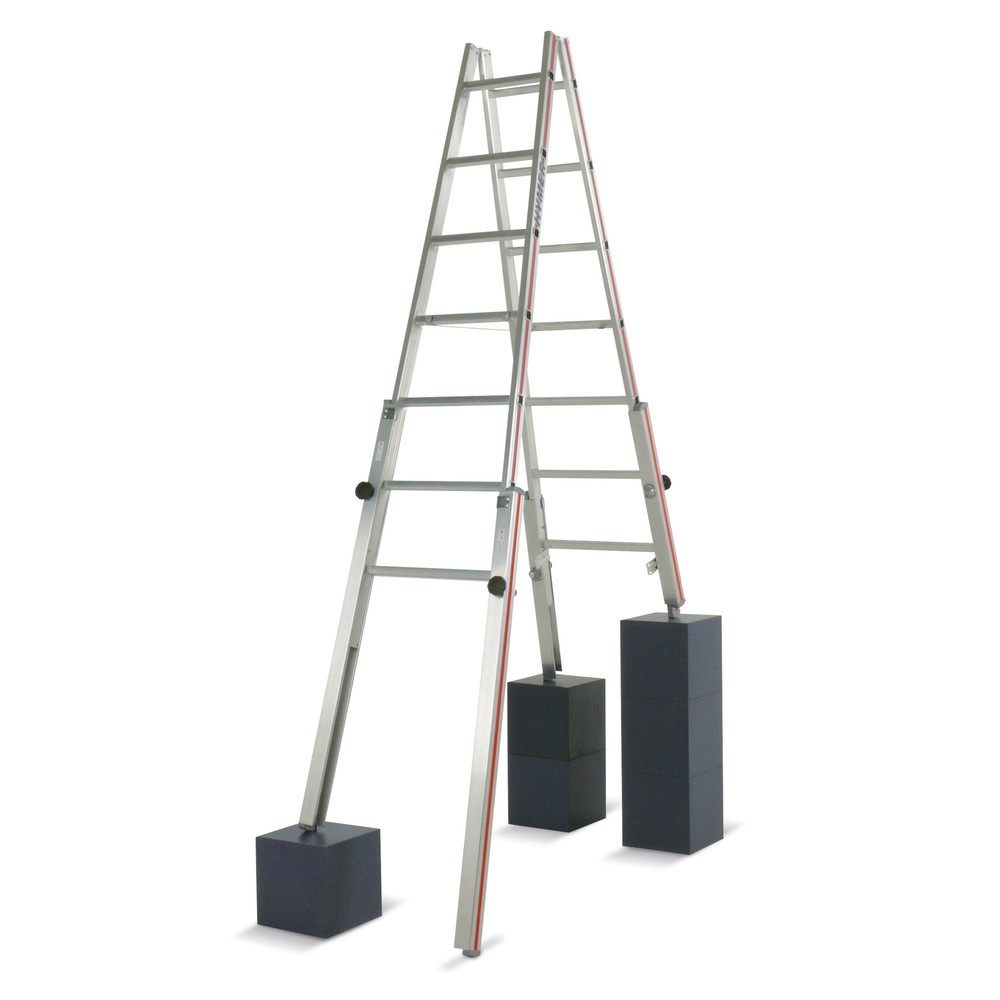 Produktabbildung: HYMER Sprossen-Stehleiter für Treppen, 2-seitig begehbar, Standhöhe 0,77 m