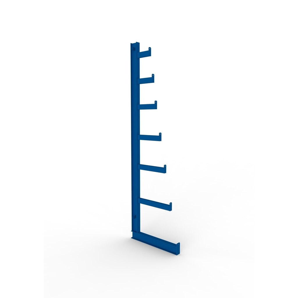 Stabmaterialständer ATLAS ST für META Kragarmregal, einseitig, RAL 5010 enzianblau, HxT 2.000 x 500 - 150 mm Produktabbildung: Stabmaterialständer ATLAS ST für META Kragarmregal, einseitig, RAL 5010 enzianblau, HxT 2.000 x 500 - 150 mm