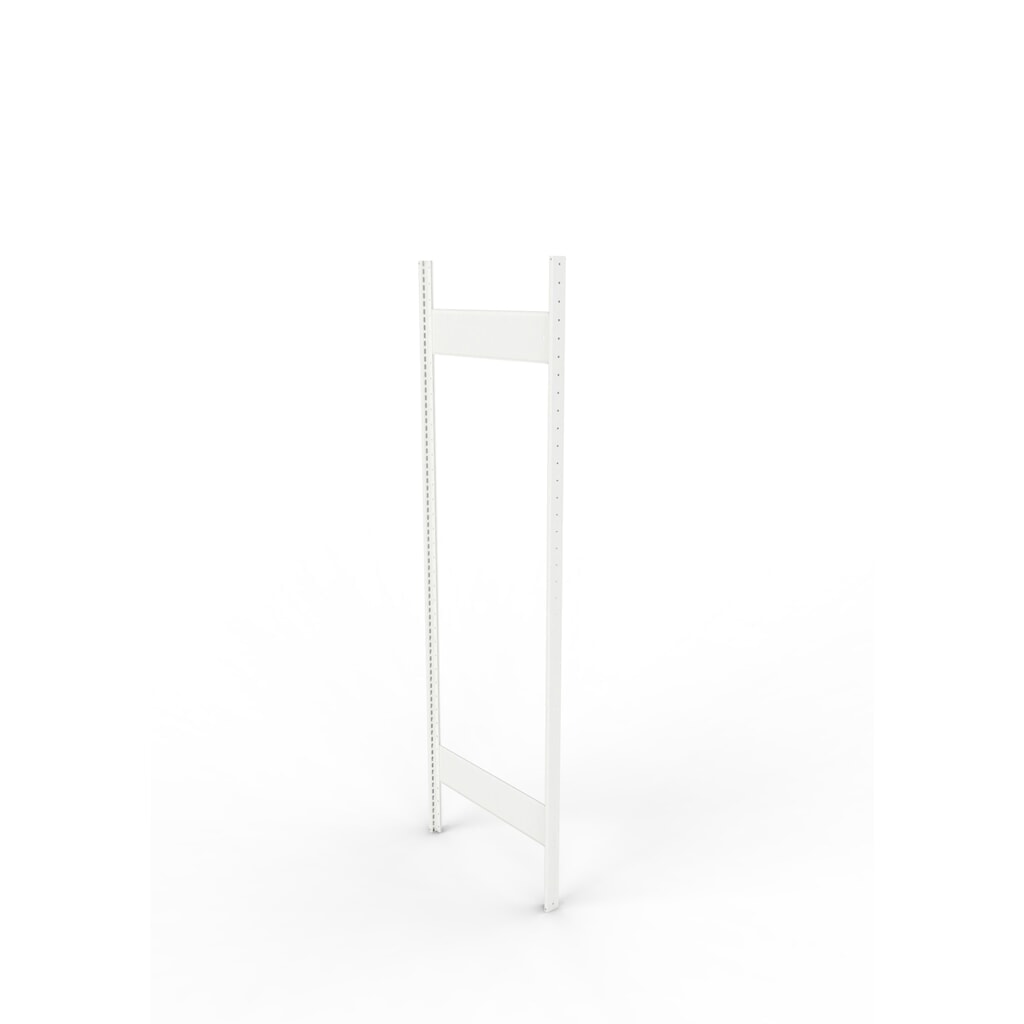 Ständerrahmen für META Fachbodenregal, geclincht, 1 Zwischenraum, HxB 2.000 x 600 mm, RAL 7035 lichtgrau Produktabbildung: Ständerrahmen für META Fachbodenregal, geclincht, 1 Zwischenraum, HxB 2.000 x 600 mm, RAL 7035 lichtgrau