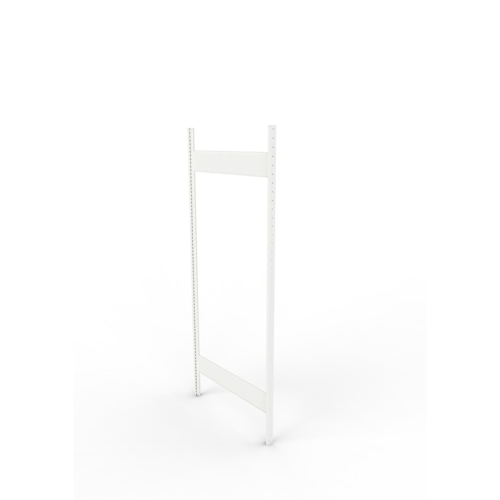 Ständerrahmen für META Fachbodenregal, geclincht, 1 Zwischenraum, HxB 2.000 x 800 mm, RAL 7035 lichtgrau Produktabbildung: Ständerrahmen für META Fachbodenregal, geclincht, 1 Zwischenraum, HxB 2.000 x 800 mm, RAL 7035 lichtgrau