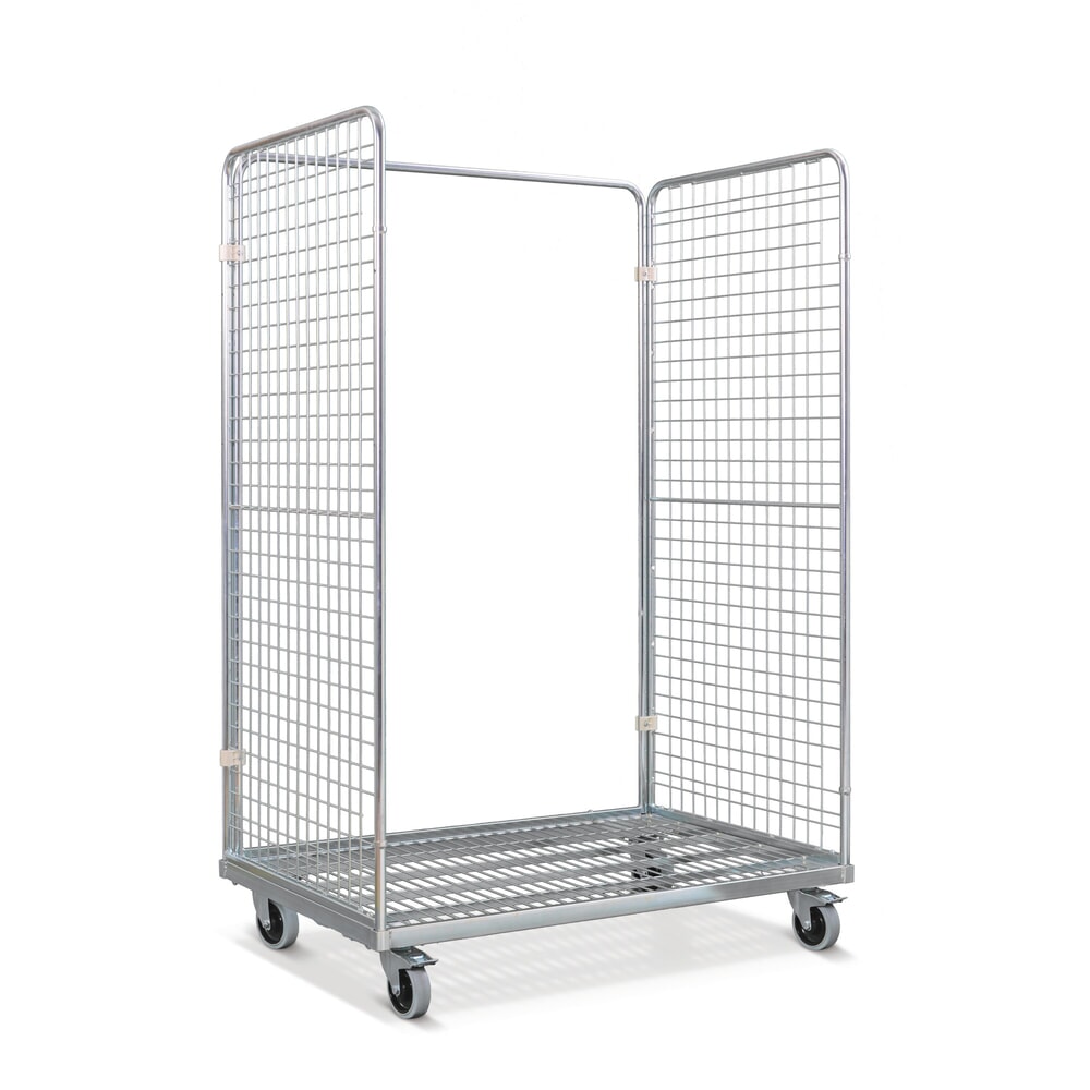 Produktabbildung: Stahl-Rollbehälter in Euro-Mass, 2-seitig, mit Rohrramen hinten, Ladefläche 1.150 x 750 mm