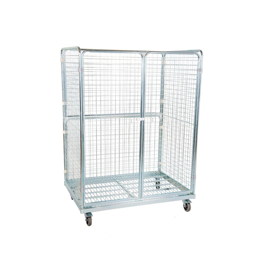 Stahl-Rollbehälter in Euro-Mass, 4-seitig, Ladefläche 1.150 x 750 mm Produktabbildung: Stahl-Rollbehälter in Euro-Mass, 4-seitig, Ladefläche 1.150 x 750 mm
