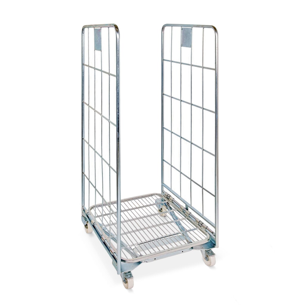 Produktabbildung: Stahl-Rollbehälter BASIC, nestbar, HxBxT 1.665 x 700 x 800 mm, 2-seitig