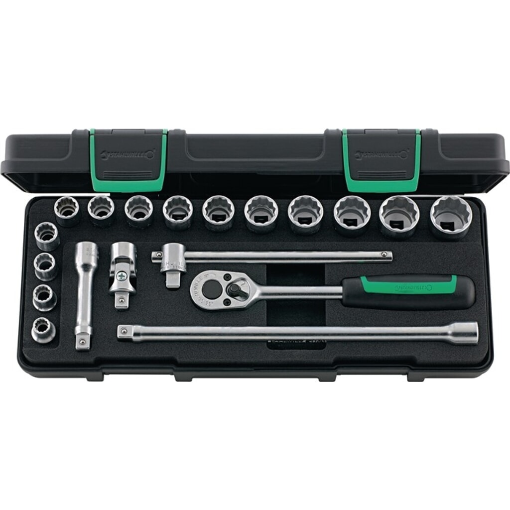 STAHLWILLE Steckschlüsselsatz 45/14/5i 19-tlg.3/8 Zoll SW 8-22mm Z.30 12KT Produktabbildung: STAHLWILLE Steckschlüsselsatz 45/14/5i 19-tlg.3/8 Zoll SW 8-22mm Z.30 12KT