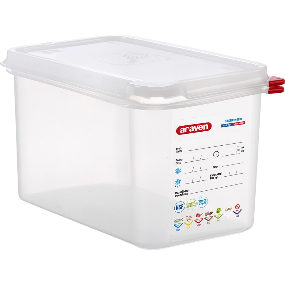 Produktabbildung: Stalgast ARAVEN Gastronormbehälter mit Deckel, Polypropylen, GN 1/4 (150 mm)