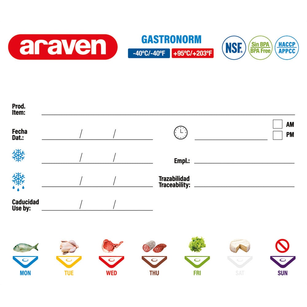 Produktabbildung Nr. 5: Stalgast ARAVEN Gastronormbehälter mit Deckel, Polypropylen, GN 2/3 (200 mm)