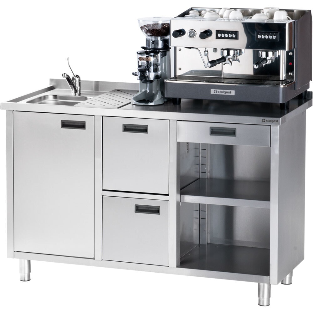 Produktabbildung Nr. 2: Stalgast Arbeitstisch für Kaffeemaschine, mit Aufkantung, 1500 x 700 x 1000 mm (BxTxH)