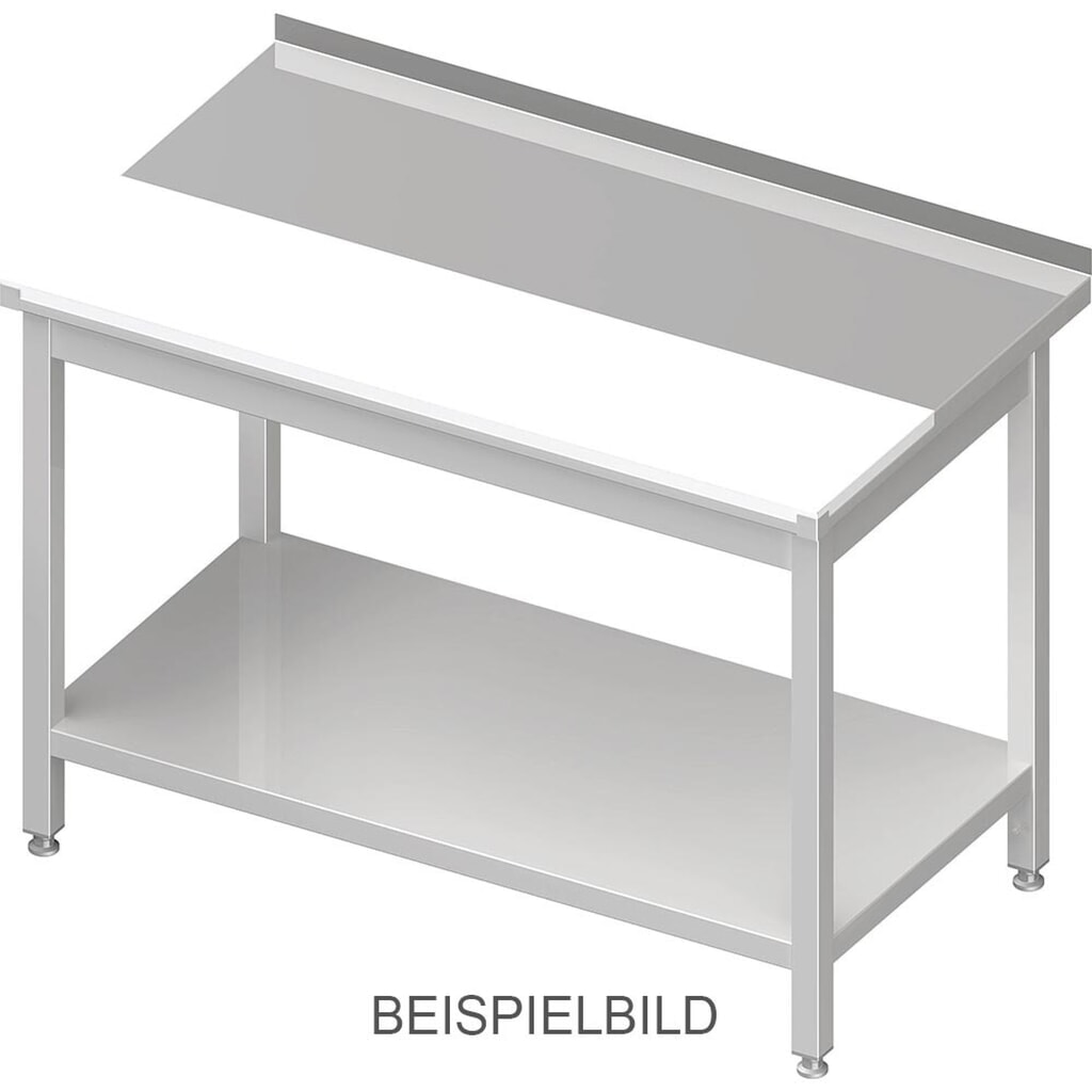 Stalgast Arbeitstisch mit Grundboden, 800x600x850 mm, mit vertiefter PE-Schneideplatte, ohne Aufkantung, verschweisst Produktabbildung: Stalgast Arbeitstisch mit Grundboden, 800x600x850 mm, mit vertiefter PE-Schneideplatte, ohne Aufkantung, verschweisst