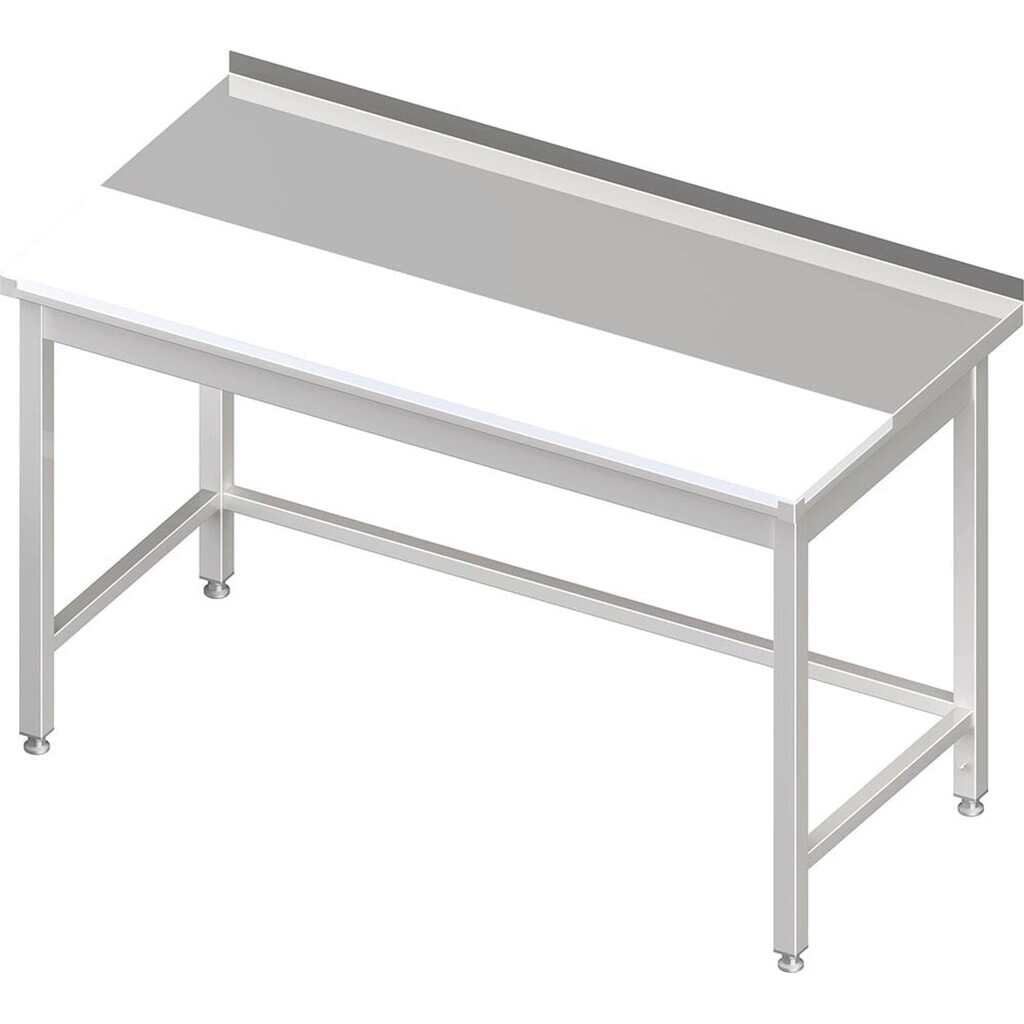 Produktabbildung: Stalgast Arbeitstisch ohne Grundboden, 800x600x850 mm, mit vertiefter PE-Schneideplatte, mit Aufkantung, verschweisst