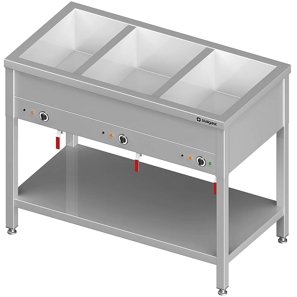 Produktabbildung: Stalgast Bain-Marie Standgerät mit separaten Becken, für 2x GN1/760x600x850 mm
