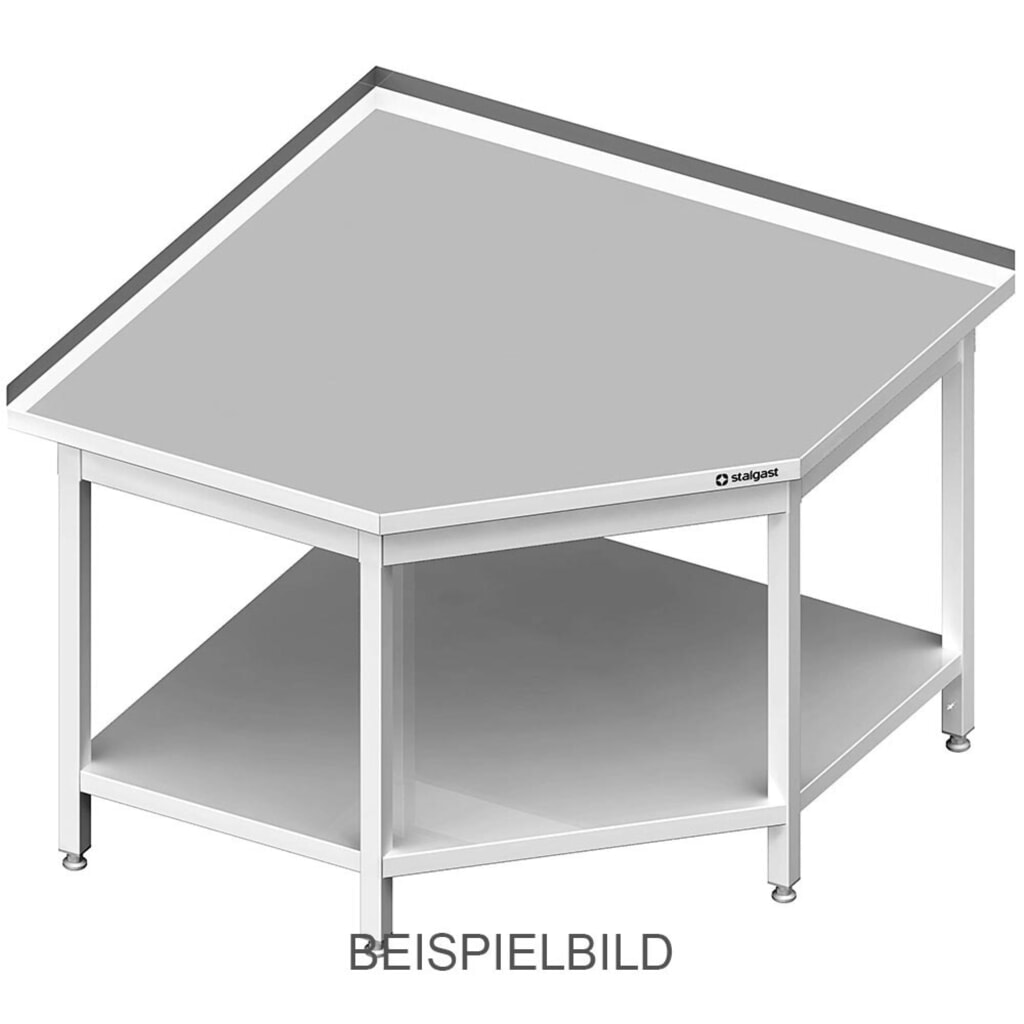 Produktabbildung: Stalgast Eckarbeitstisch mit Grundboden, 600x600x850 mm, ohne Aufkantung, verschweisst