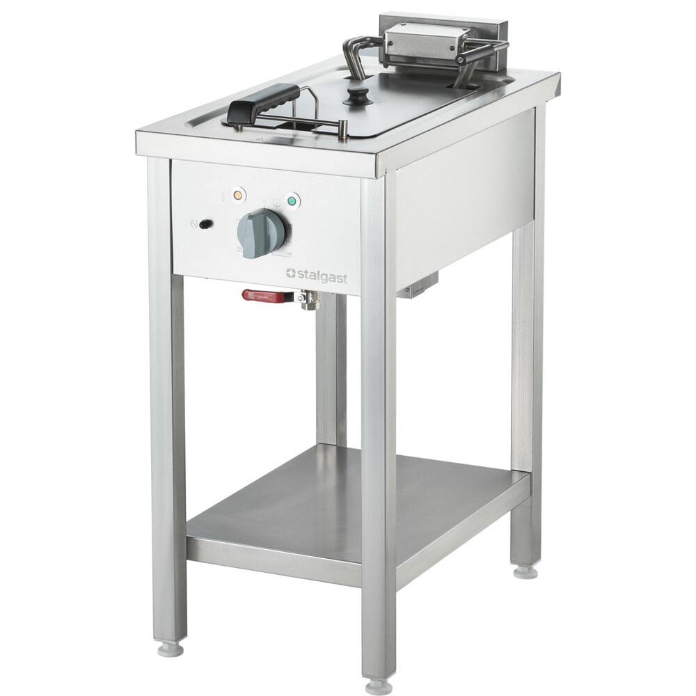 Produktabbildung: Stalgast Elektro-Fritteuse als Standgerät, Unterbau offen, 400x700x850 mm, 10 L, 9 kW
