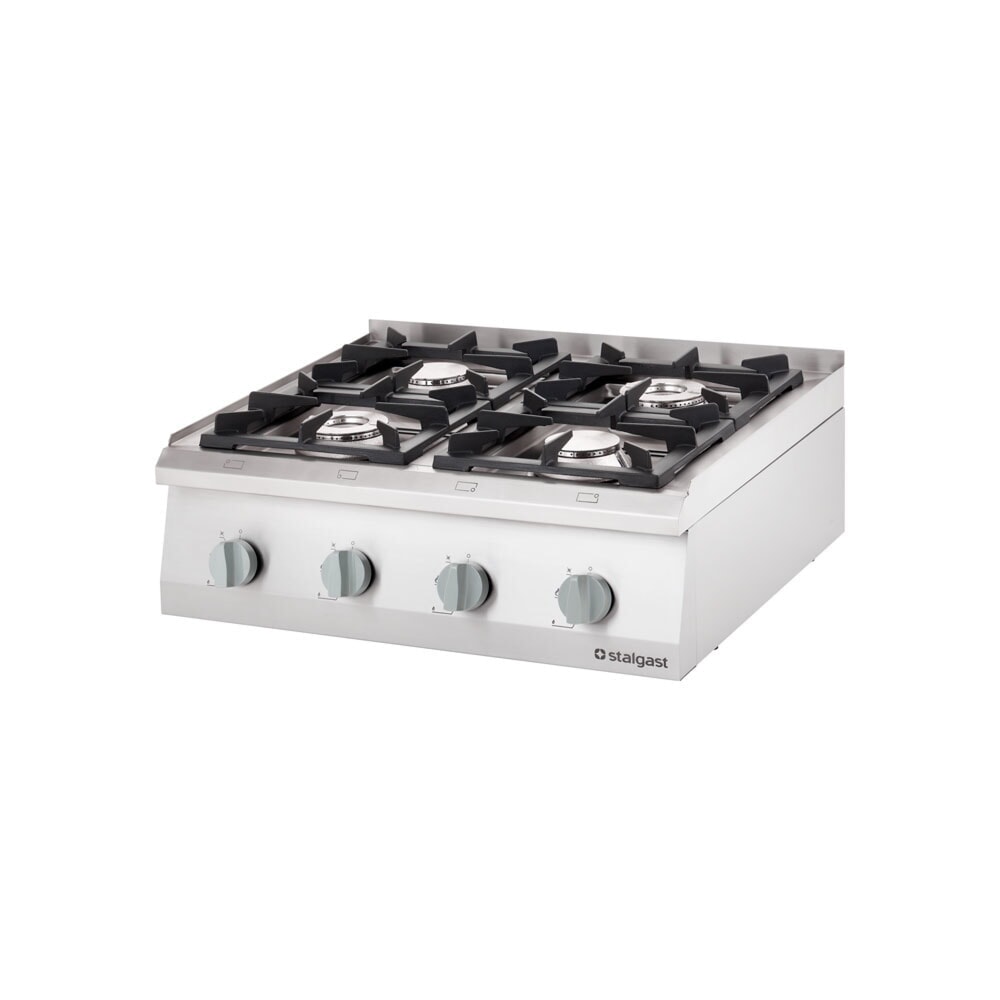 Produktabbildung: Stalgast Gas-Kochfeld mit 4 Brennern (2x5 + 2x7) als Tischgerät, Serie 700ND
