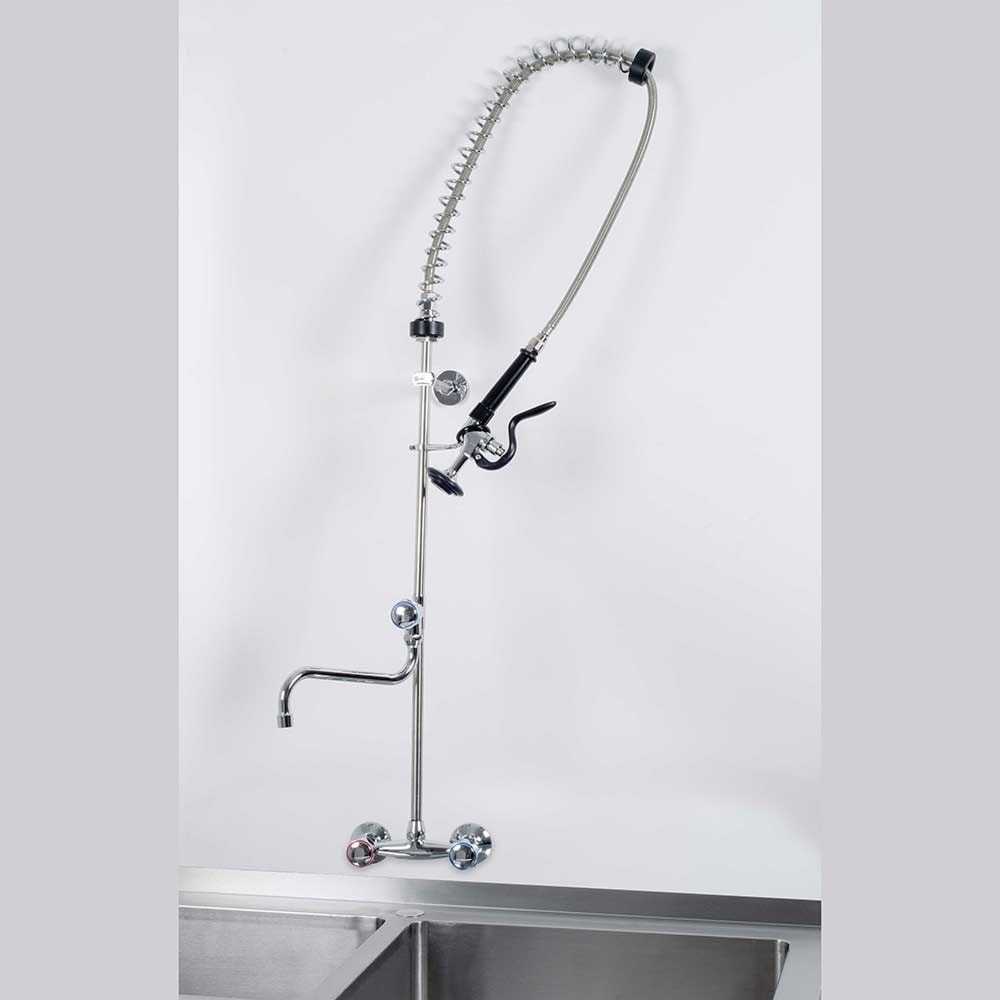 Produktabbildung Nr. 2: Stalgast Geschirrbrause mit Mischbatterie, Zweiloch-Wandmontage, mit Wasserhahn, zwei Mischventile