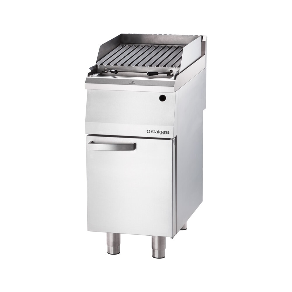 Produktabbildung Nr. 1: Stalgast Lavastein-Grill mit V-Rost für Fleisch und Gemüse, Serie 700 ND, 400 mm