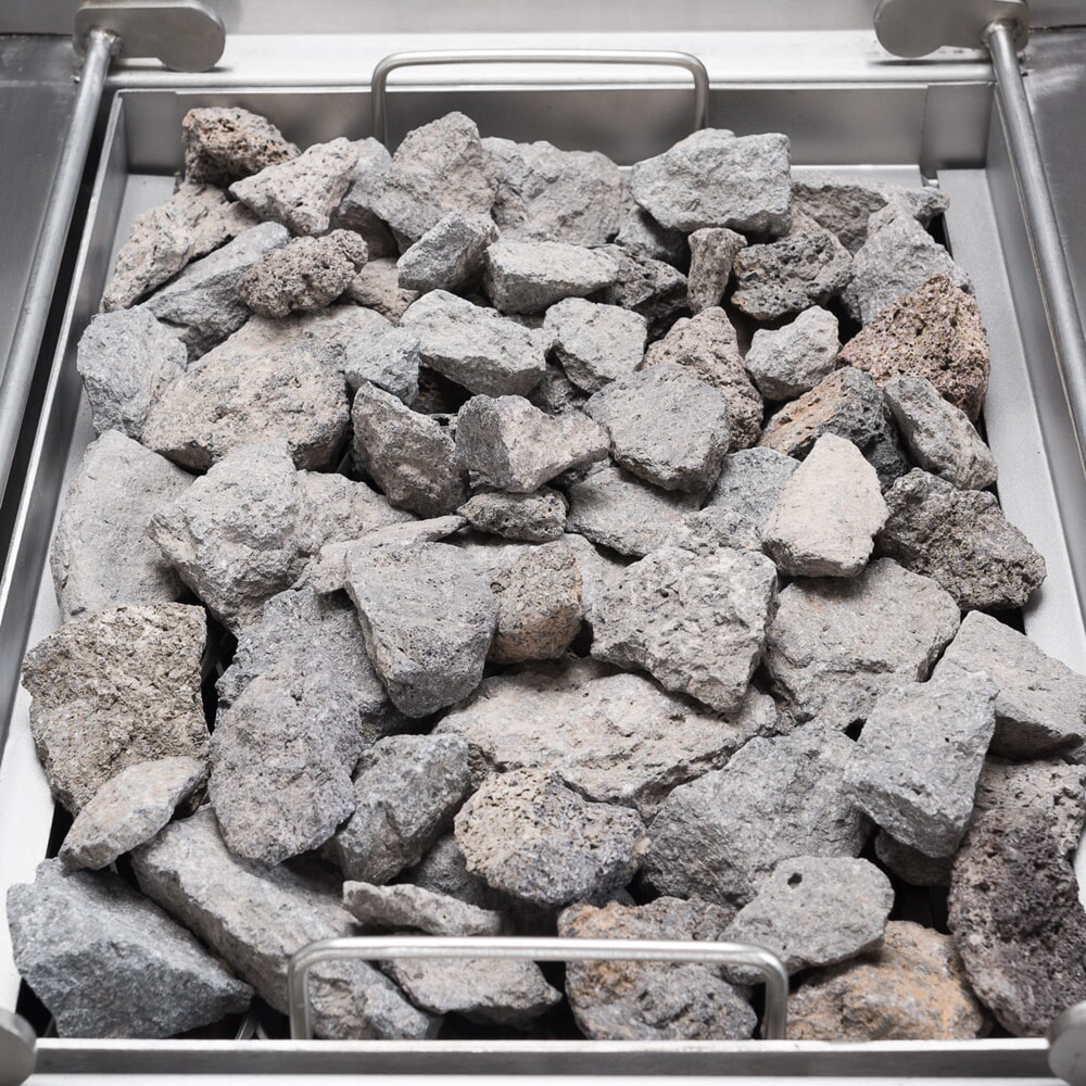 Produktabbildung Nr. 4: Stalgast Lavastein-Grill mit V-Rost für Fleisch und Gemüse, Serie 700 ND, 800 mm