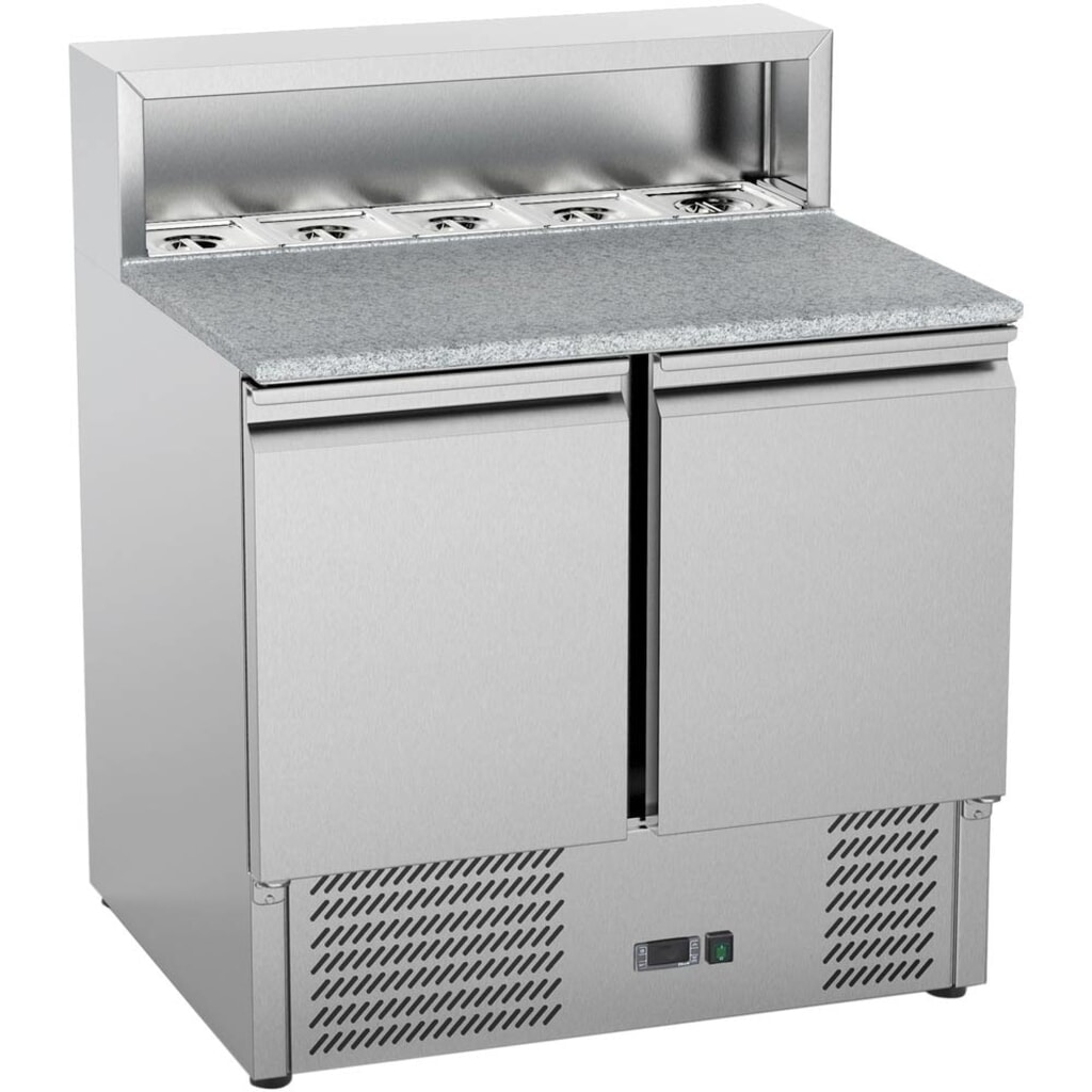 Produktabbildung: Stalgast Pizzatisch Starline, 2-türig, mit Kühlaufsatz 5x GN 1/6