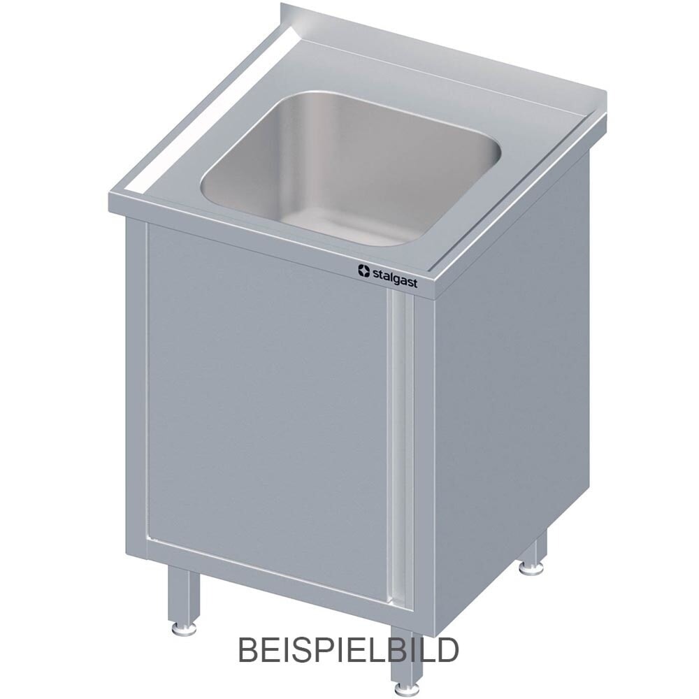 Produktabbildung: Stalgast Spülschrank mit Flügeltür 600x600x850 mm, mit einem Becken mit Aufkantung, verschweisst