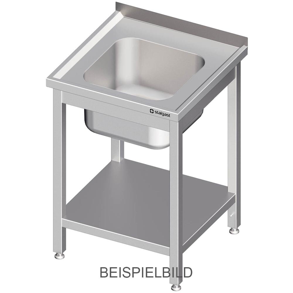 Produktabbildung: Stalgast Spültisch mit Grundboden 600x700x850 mm, mit einem Becken mit Aufkantung, verschweisst