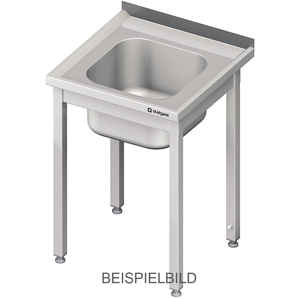 Produktabbildung: Stalgast Spültisch ohne Grundboden 600x600x850 mm, mit einem Becken mit Aufkantung, verschweisst