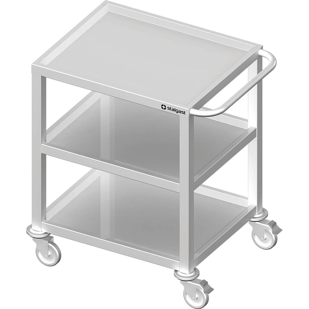 Produktabbildung: Stalgast Transportwagen mit drei Böden, 800x500x850 mm, verschweisst