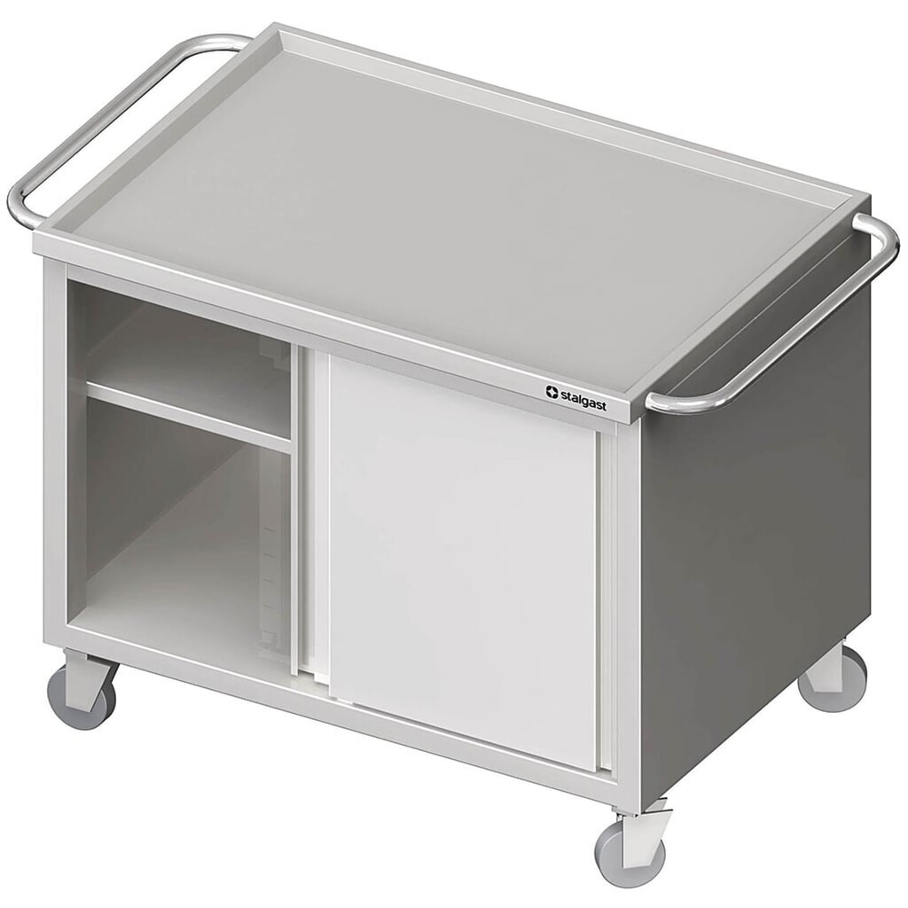 Produktabbildung: Stalgast Transportwagen mit geschlossenem Unterbau, und Schiebetüren, 1000x600x850 mm, verschweisst