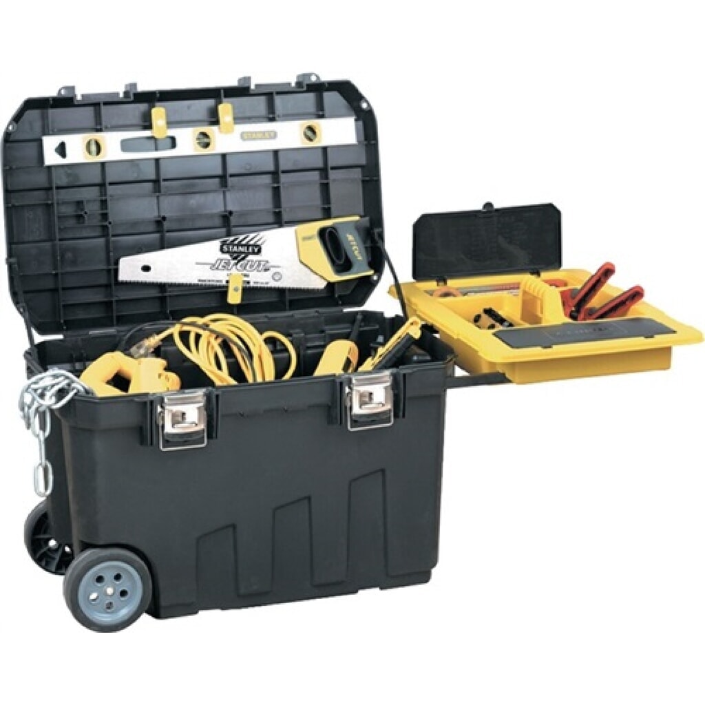 Montagebox fahrbar B770xT490xH480mm Ku.Vertiefungen im Deckel STANLEY Produktabbildung: Montagebox fahrbar B770xT490xH480mm Ku.Vertiefungen im Deckel STANLEY
