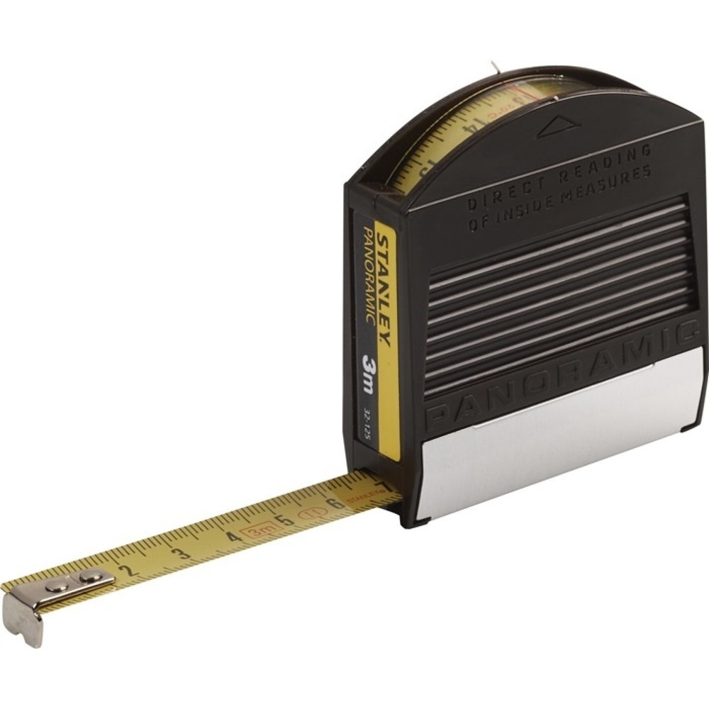 Produktabbildung: STANLEY Taschenrollbandmass Panoramic L.3m B.12,7mm mm/cm EG II Ku.Sichtfenster