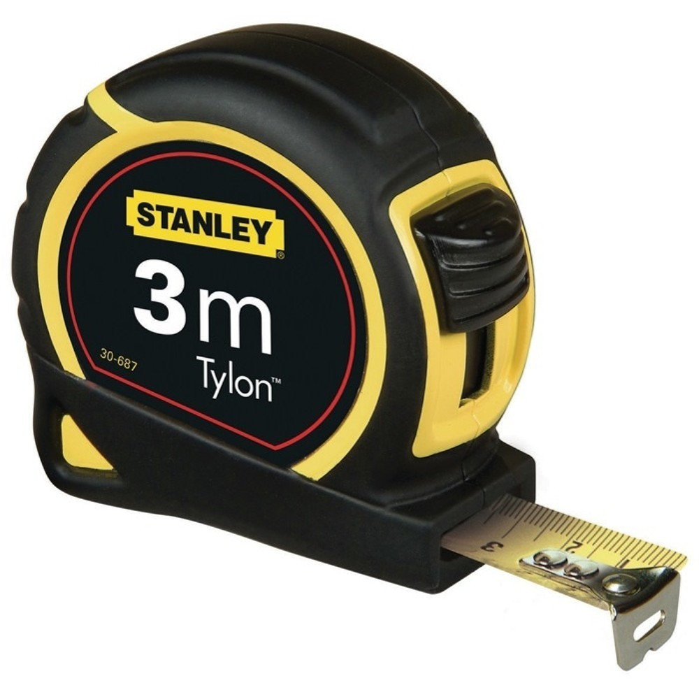 Produktabbildung: STANLEY Taschenrollbandmass Tylon™ L.3m B.12,7mm mm/cm EG II Ku.Gürtelclip