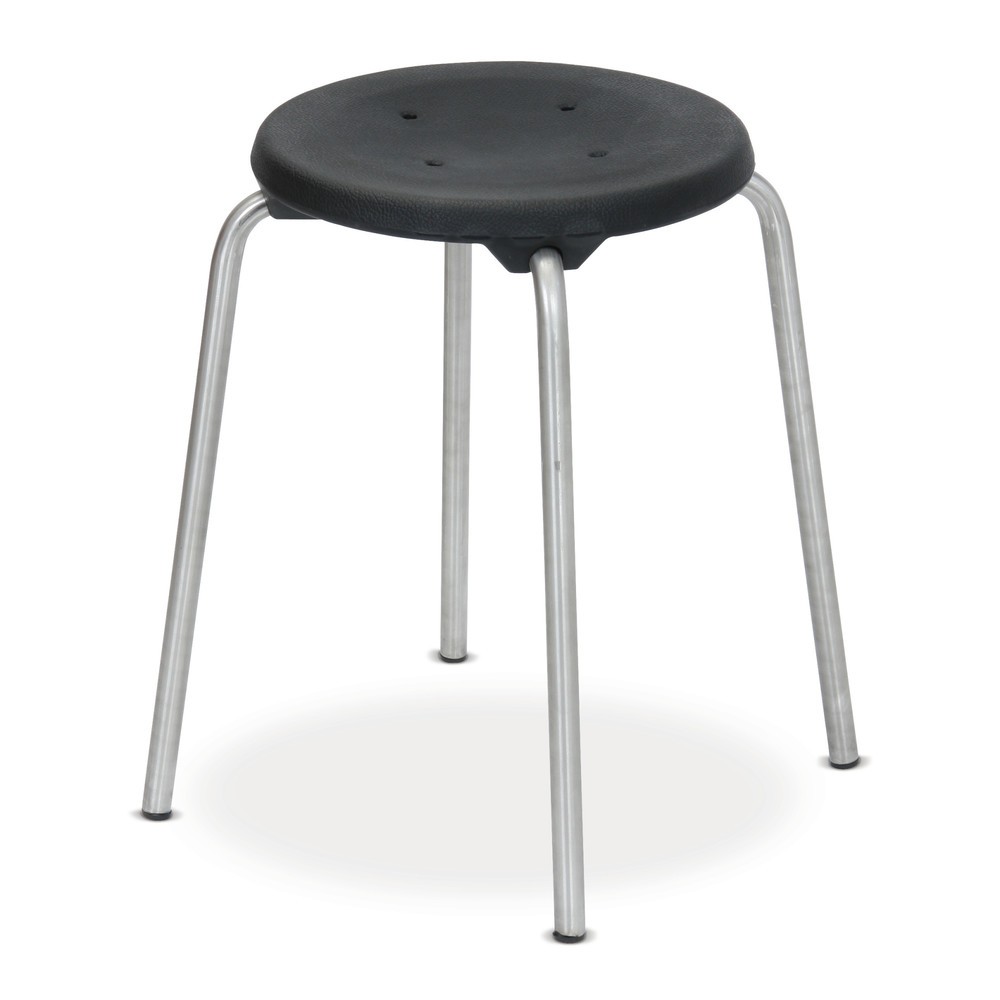 Produktabbildung: Stapelhocker PU-Sitz, Sitzhöhe 500 mm, Bodengleiter, schwarz