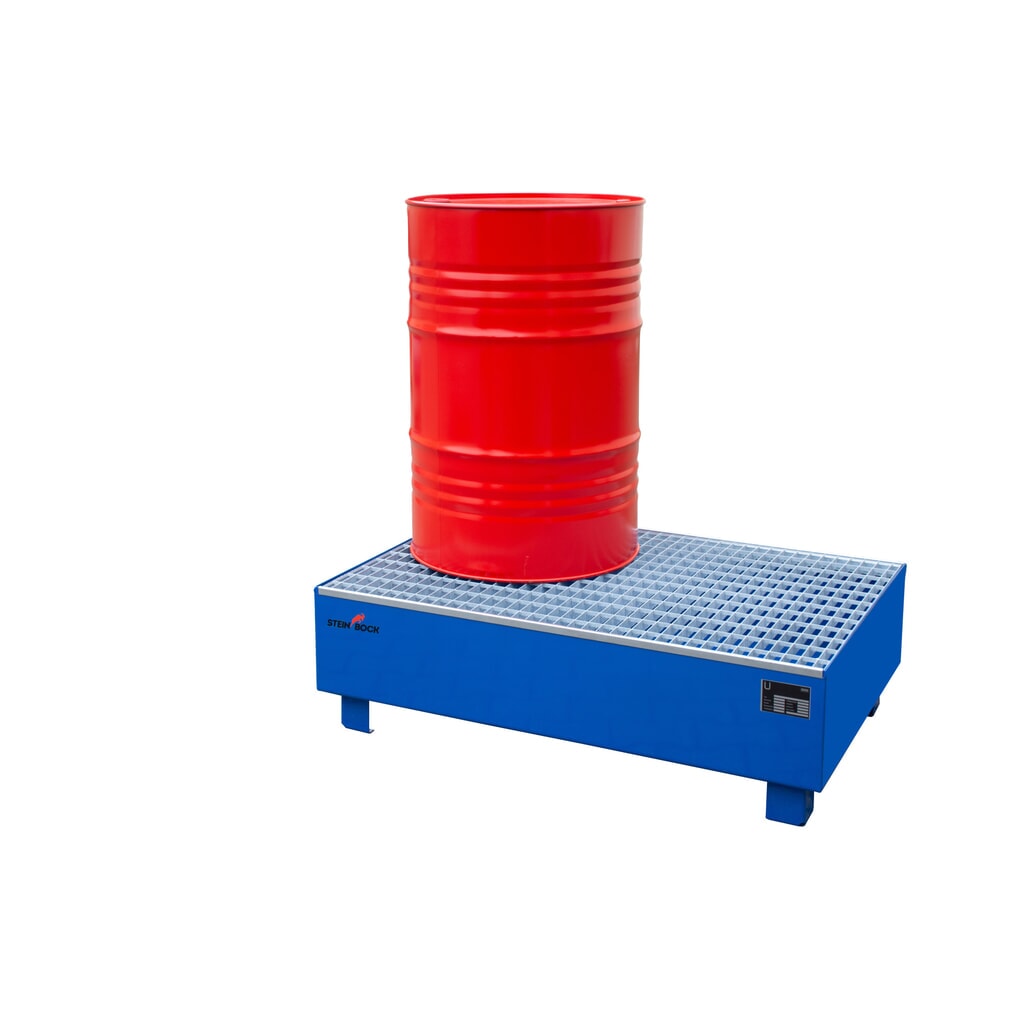Steinbock® Auffangwanne, 2x 200 l, HxBxT 360 x 1.200 x 800 mm, inkl. Gitterrost, blau Produktabbildung Nr. 6: Steinbock® Auffangwanne, 2x 200 l, HxBxT 360 x 1.200 x 800 mm, inkl. Gitterrost, blau
