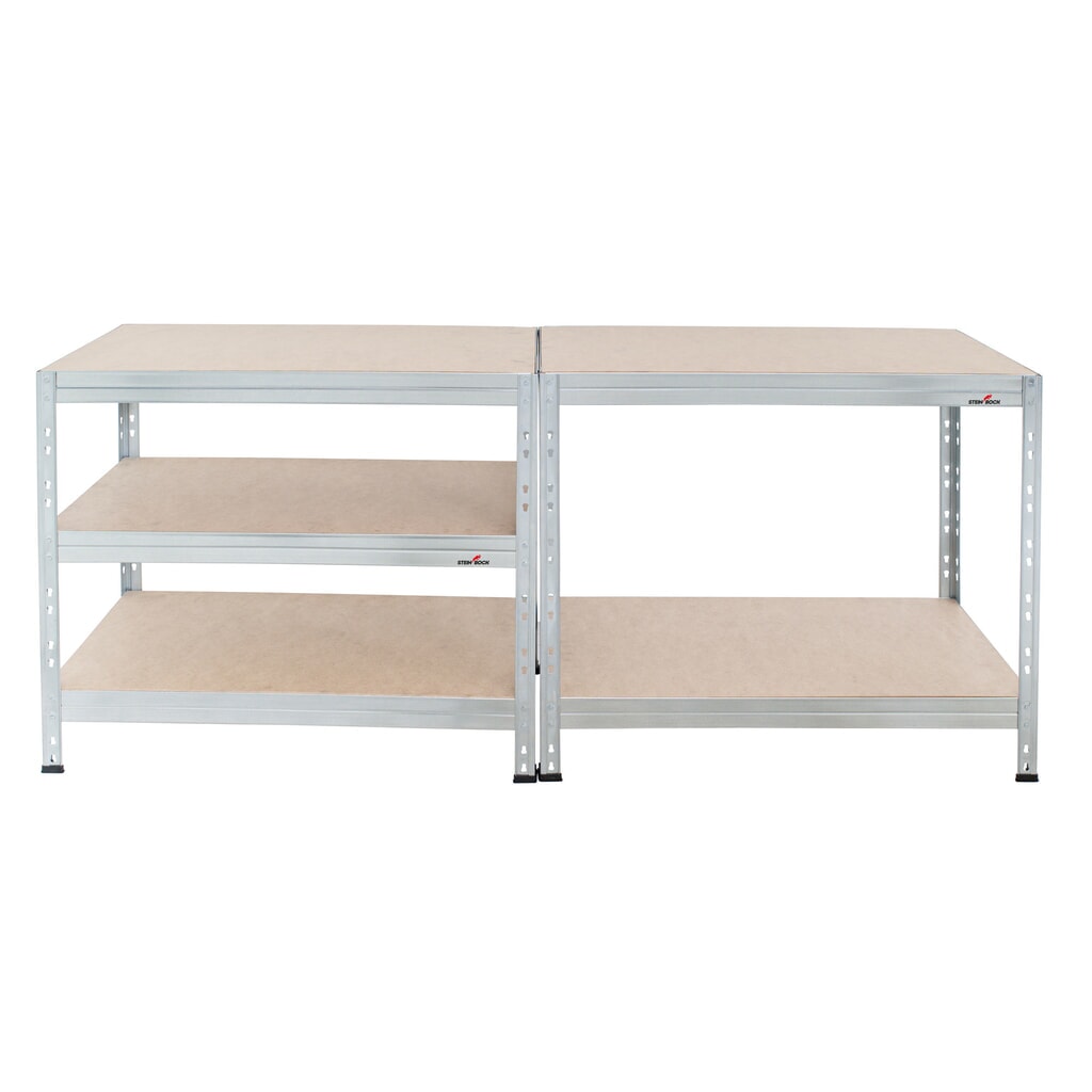 Produktabbildung Nr. 6: Steinbock® Schwerlastregal Rivet 1 Grundfeld, Fachlast 250 kg, HxBxT 1800 x 910 x 460 mm, verzinkt