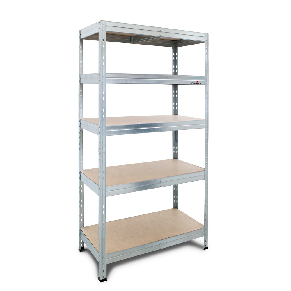 Produktabbildung: Steinbock® Schwerlastregal Rivet 1 Grundfeld, Fachlast 250 kg, HxBxT 1800 x 910 x 460 mm, verzinkt