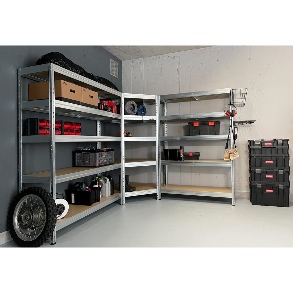 Produktabbildung Nr. 8: Steinbock® Schwerlastregal Rivet 1 Grundfeld, Fachlast 250 kg, HxBxT 1800 x 910 x 460 mm, verzinkt