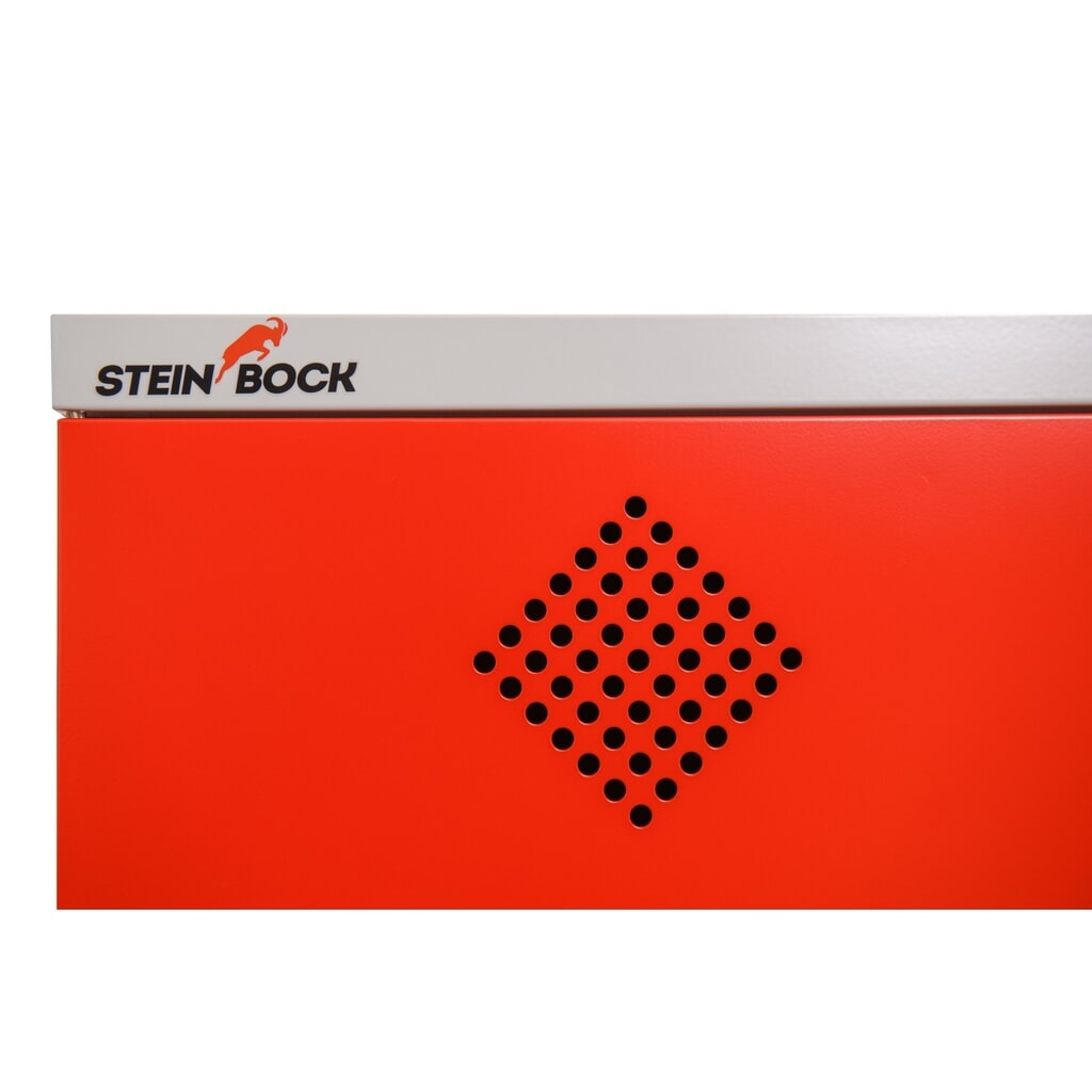 Steinbock® Ölschrank, 2 höhenverstellbare Gitterrostböden, 1 Auffangwanne, HxBxT 1.950 x 950 x 500 mm Produktabbildung Nr. 9: Steinbock® Ölschrank, 2 höhenverstellbare Gitterrostböden, 1 Auffangwanne, HxBxT 1.950 x 950 x 500 mm
