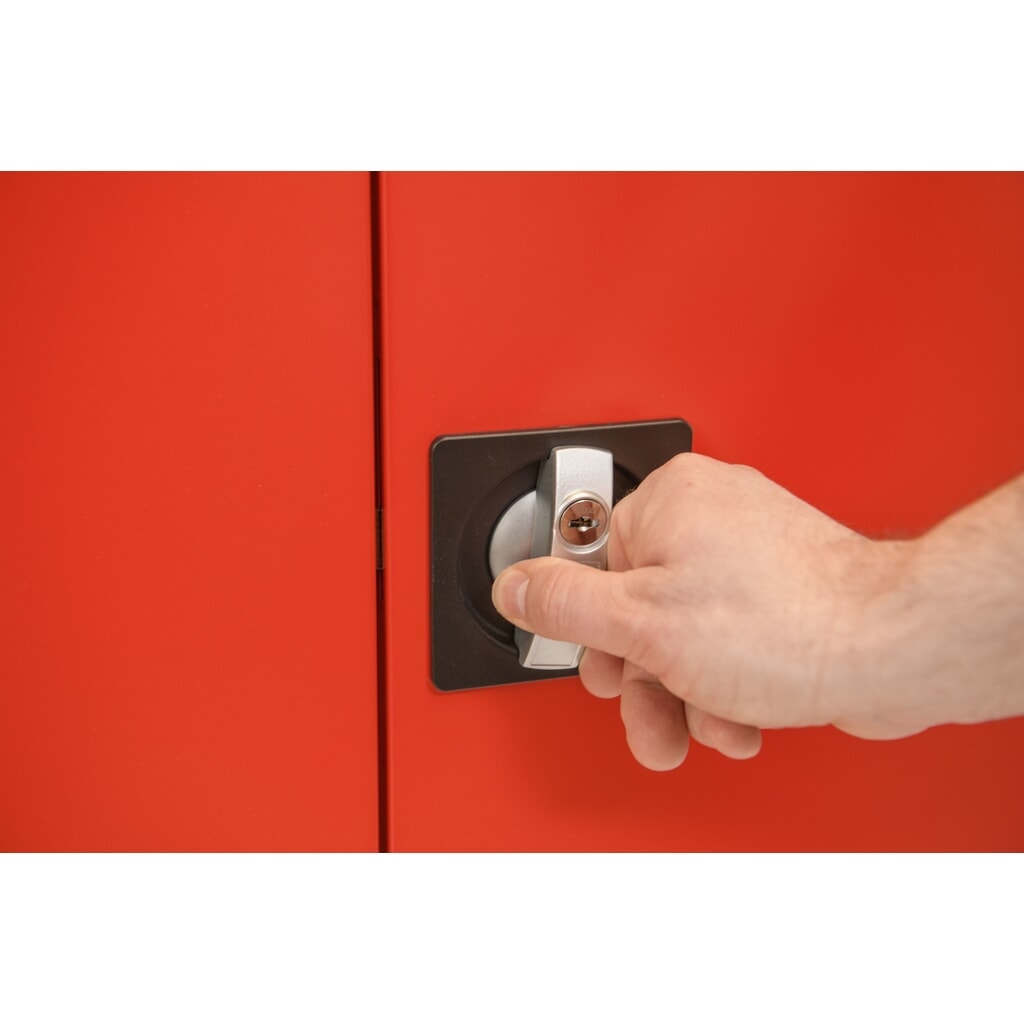Steinbock® Ölschrank, 2 höhenverstellbare Gitterrostböden, 1 Auffangwanne, HxBxT 1.950 x 950 x 500 mm Produktabbildung Nr. 10: Steinbock® Ölschrank, 2 höhenverstellbare Gitterrostböden, 1 Auffangwanne, HxBxT 1.950 x 950 x 500 mm