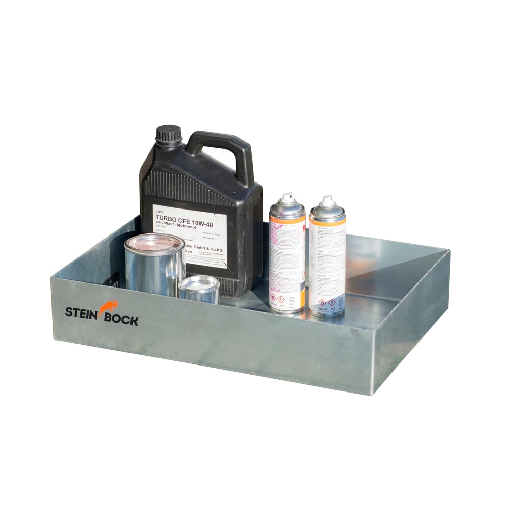 Steinbock® Paletten-Kleingebinde-Auffangwanne aus Stahl, verzinkt, HxBxT 120 x 600 x 400 mm, Auffangvolumen 22 Liter Produktabbildung Nr. 4: Steinbock® Paletten-Kleingebinde-Auffangwanne aus Stahl, verzinkt, HxBxT 120 x 600 x 400 mm, Auffangvolumen 22 Liter