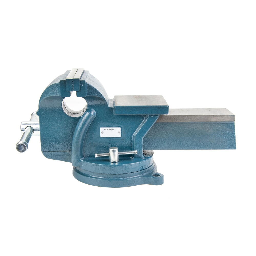 Produktabbildung: Steinbock® Schraubstock, dreh- und arretierbar, Gusseisen, 125 mm Backenbreite