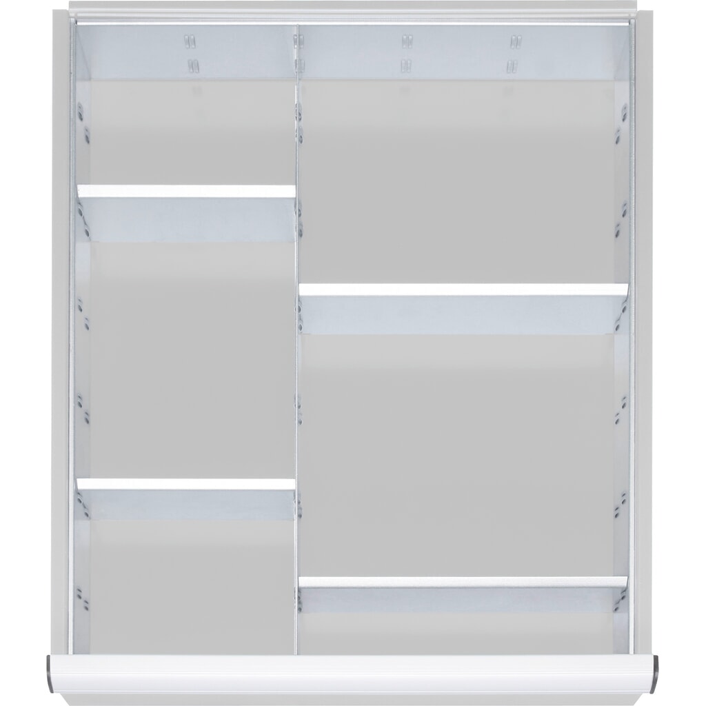 Produktabbildung: Steinbock® Selection Schubladeneinteilungs-Set, für Schubladenmasse BxT 490 x 560 mm mit Blendenhöhe 120-150 mm, 1x 4 Trennwände