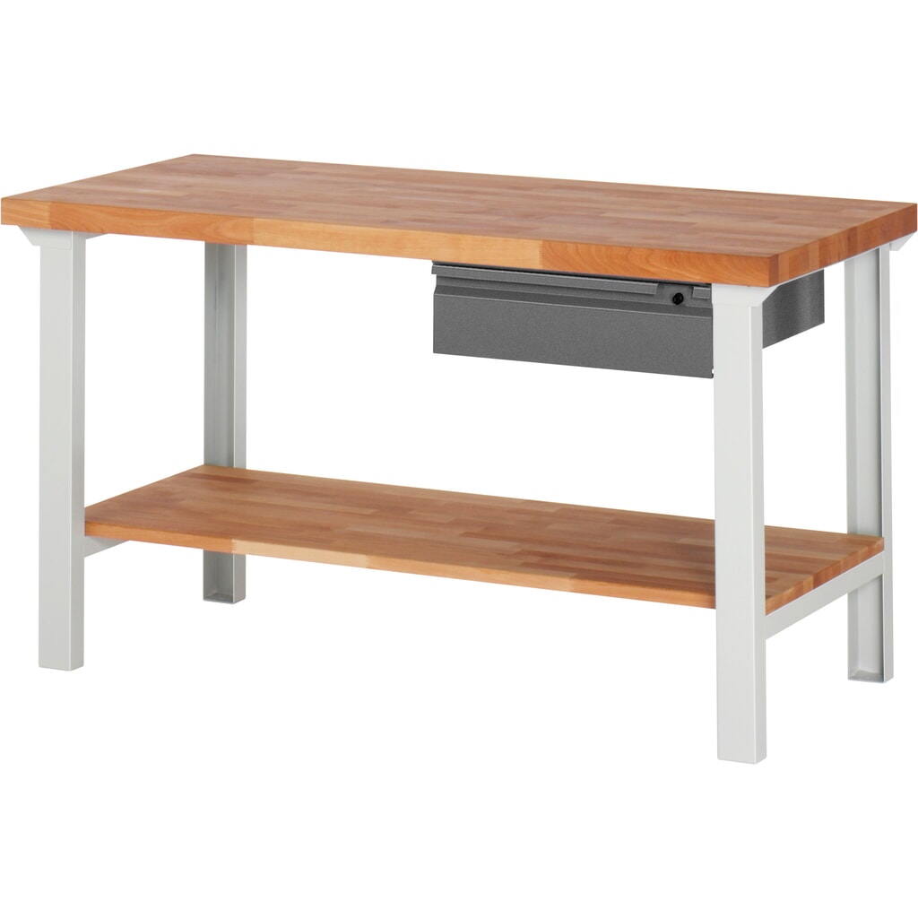Produktabbildung: Steinbock® Werkbank Selection, mit Schublade u. Ablageboden, HxBxT 840 mm x 1.500 mm x 700 mm, RAL 7035/7016