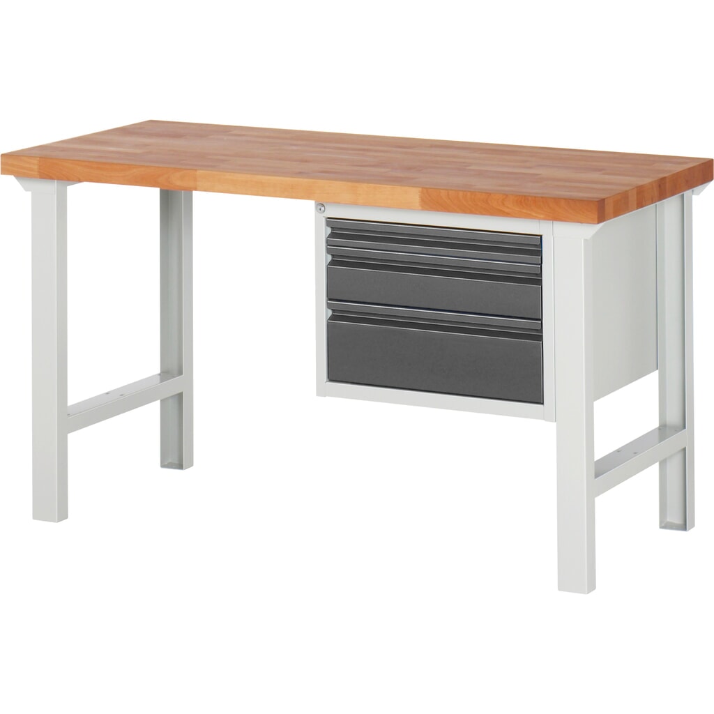 Produktabbildung: Steinbock® Werkbank Selection, mit 3 Schubladen, HxBxT 840 mm x 1.500 mm x 700 mm, RAL 7035/7016