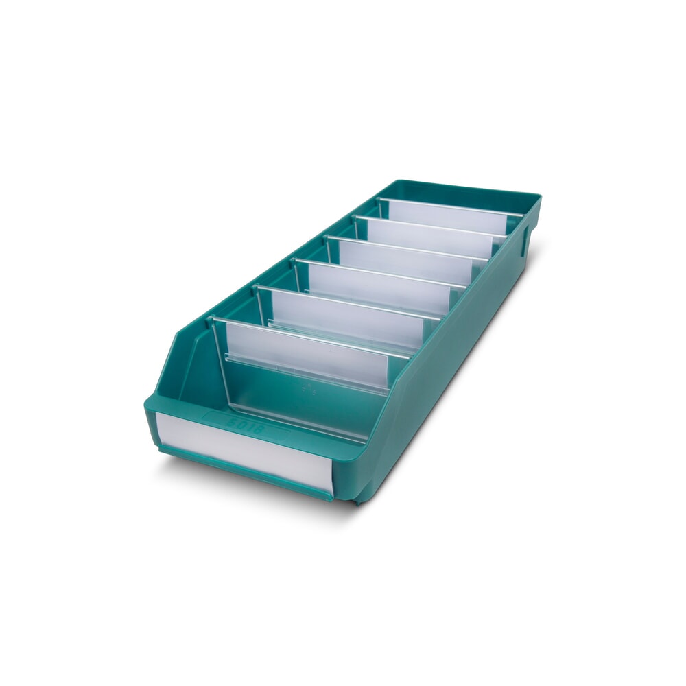 Produktabbildung: STEMO Regalkästen mit Sichtöffnung, BxT 180 x 500 mm, grün