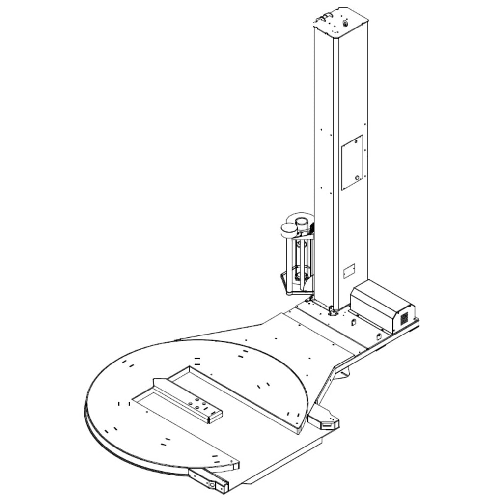 Palettenwickler HSD VOLTA-T ''FM'', offener Drehteller Ø 1.650 mm, Wickelhöhe 3.000 mm, Beschickungswinkel 90° Produktabbildung Nr. 3: Palettenwickler HSD VOLTA-T ''FM'', offener Drehteller Ø 1.650 mm, Wickelhöhe 3.000 mm, Beschickungswinkel 90°