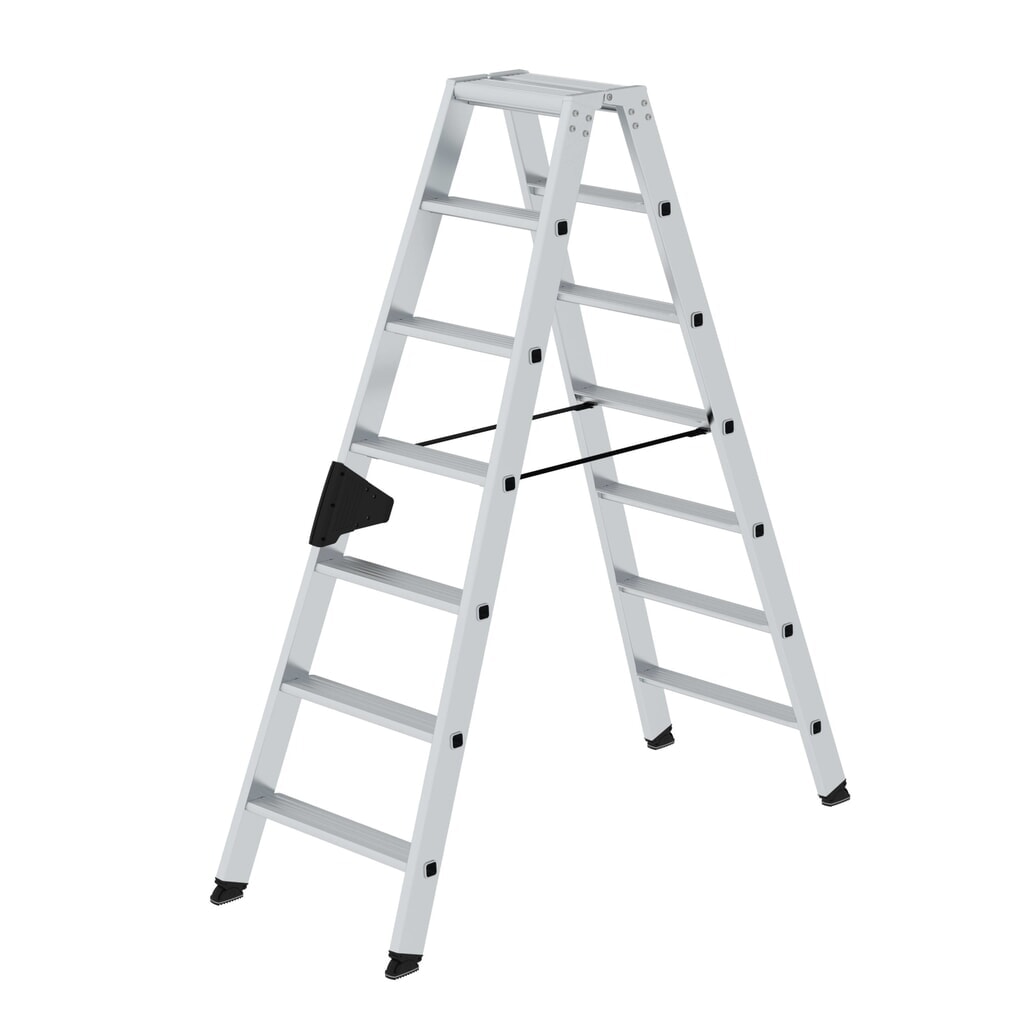 Produktabbildung: Stufen-Stehleiter beidseitig begehbar 2x7 Stufen