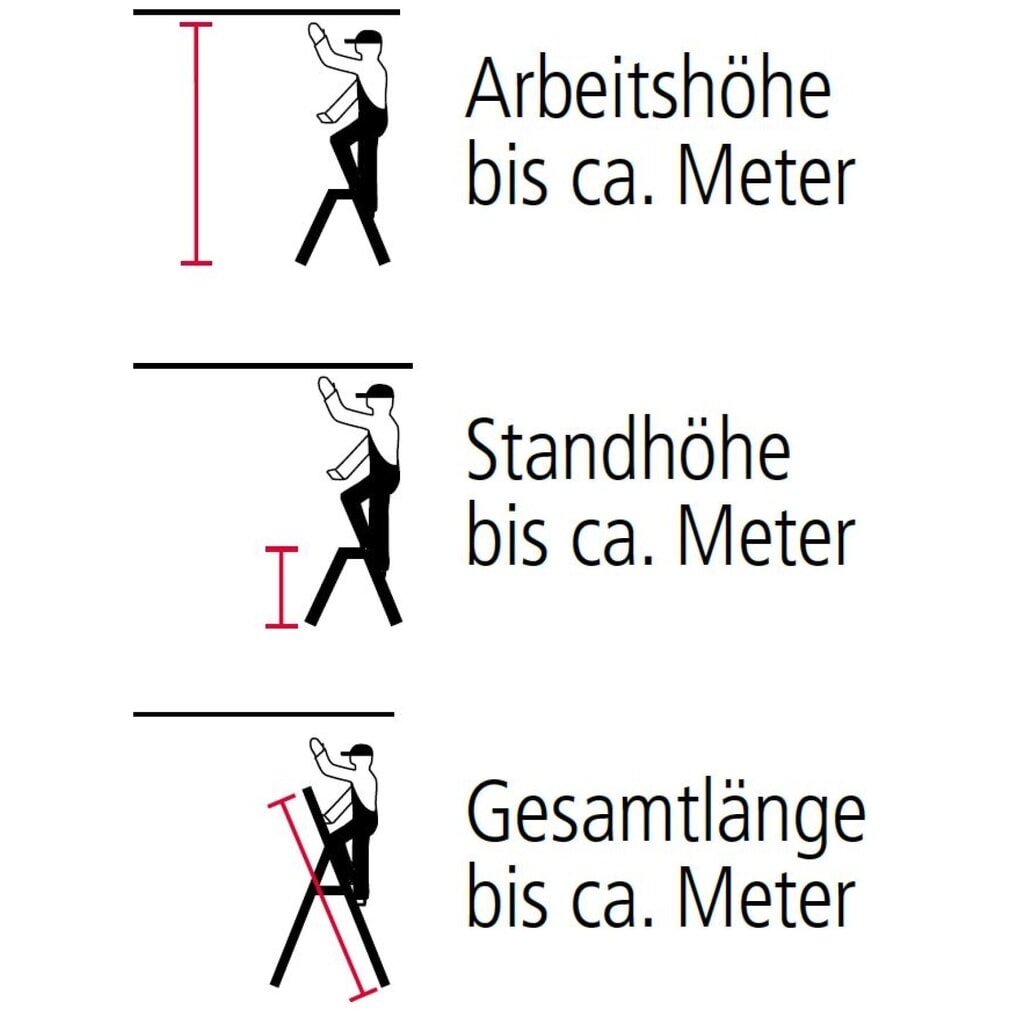 Produktabbildung Nr. 2: ZARGES Eloxierte Stehleiter, 1-seitig begehbar, Standhöhe 0,80 m