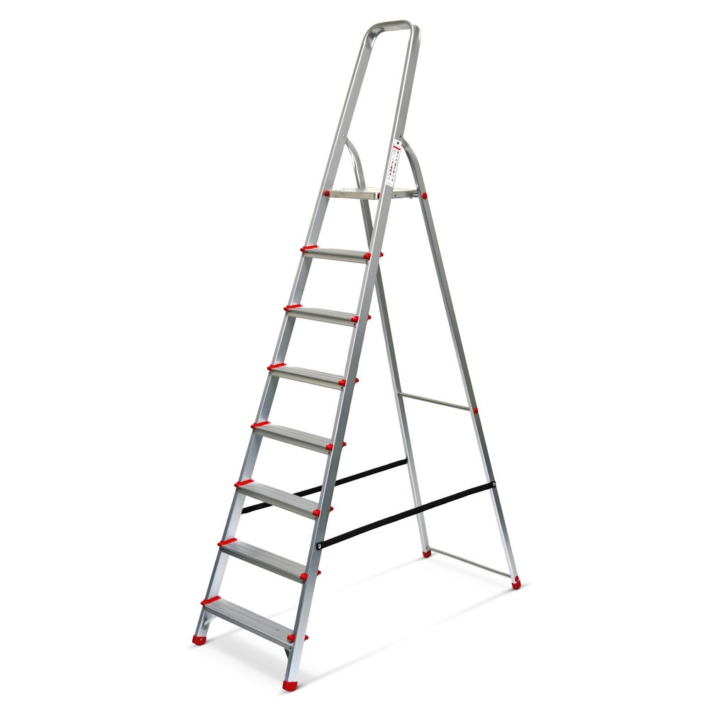 Produktabbildung: Stufen-Stehleiter HEMMDAL mit Plattform und Bügel, 1-seitig, Höhe 1,76 m