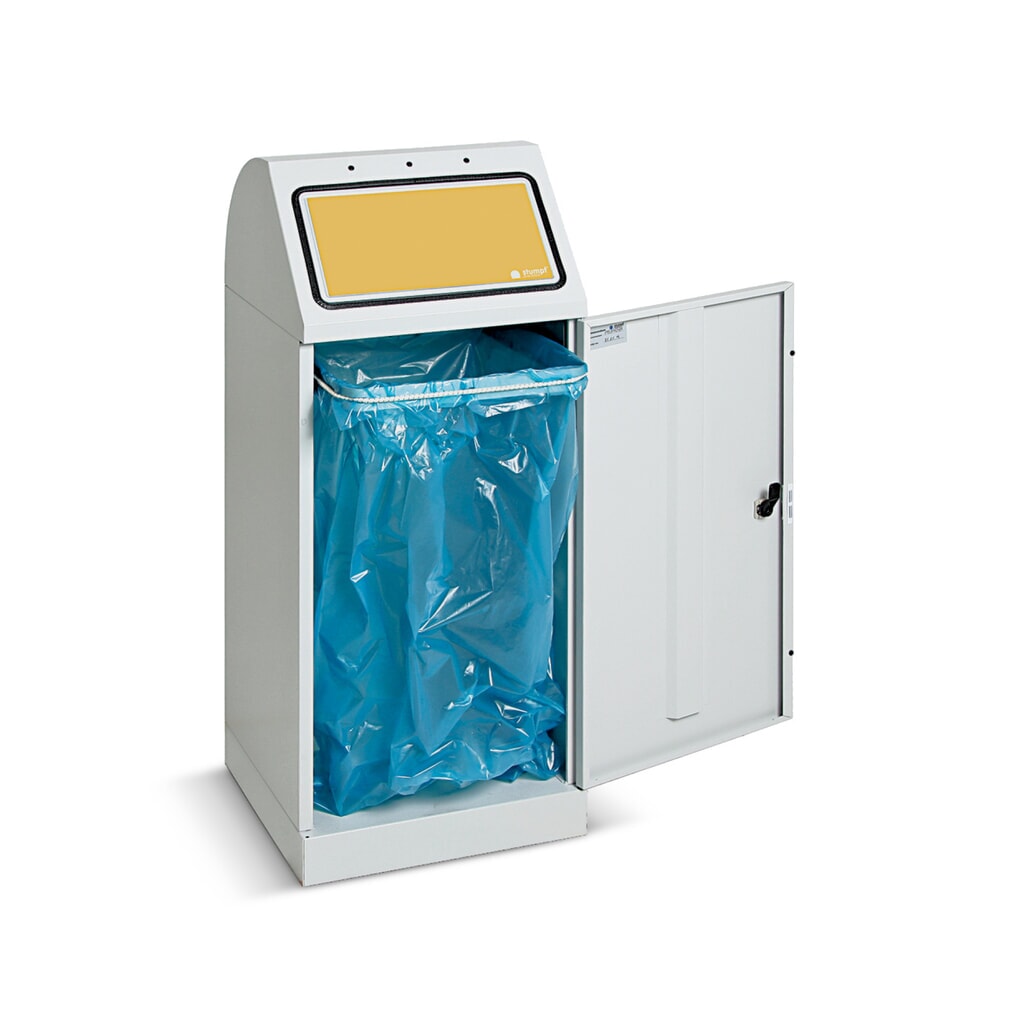 stumpf® Wertstoffsammler, 70 Liter, mit Flügeltür und Abfallsackhalterung Produktabbildung: stumpf® Wertstoffsammler, 70 Liter, mit Flügeltür und Abfallsackhalterung