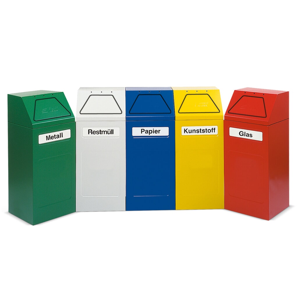 Produktabbildung: stumpf® Wertstoffsammler, 65 Liter, selbstschliessend, selbstlöschend, gelb
